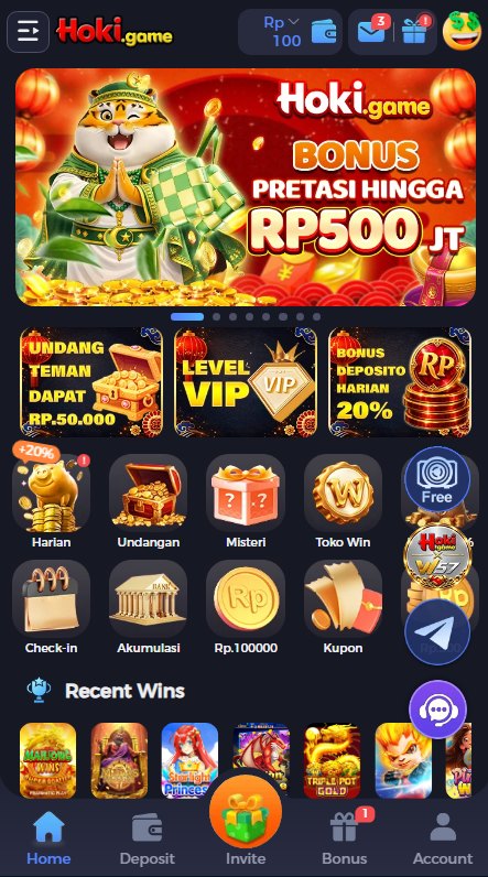Tampilan aplikasi Hoki.game